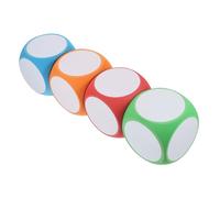 Vaguelly 4 Pièces Dés Vierge Mousse Effaçable à Sec Lot de Dés Idéaux pour Bricolage et Jeux Éducatifs Multicolores