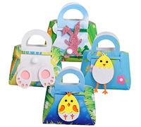 Vaguelly 4 Pièces fourre-tout de Pâques Faveur du parti jouets trucs de lapin poche de friandises lapin de friandises d'emballage de bonbons Feutrine