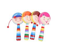 Vaguelly 4 pièces Hochet Bois pour Garçon Fille Éveil Musical Manuel Léger et Stimule Motricité et Sens Du Rythme pour Garçon Fille Dès Mois