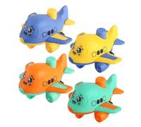 Vaguelly 4 Pièces Jouets Avion Cartoon pour Garçon Fille Voitures à Pousser Jouets Interactifs pour Garçon Fille Idéaux pour Fêtes Anniversaire et Jeux Imaginatifs