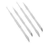 Vaguelly 4 Pièces Kit Manucure Acier Inoxydable Double Extrémité pour Soins des Ongles avec Poussoir Cuticules en Style Cercle et Pointe, Nettoyage Profond et Usage Confortable à Domicile