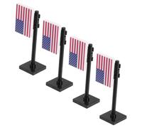 Vaguelly 4 Pièces Mini American Flags Building Blocks Set Independence Day Themed Military Playset for Boys Creative Roleplaying and Educational Family Activity with Detailed Small Particle