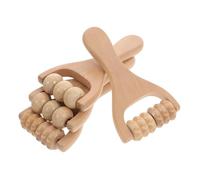 Vaguelly 4 Pièces Rouleau De Massage à Main Le Muscle Rouleau Fascia Corps Masseur Musculaire Réflexologie Rouleau De Pied Outil Pour Abdomen Circulation Patin à Roulettes Roller En Bois