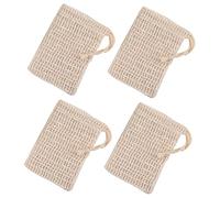 Vaguelly 4 Pièces sacs de stockage de moussant de porte- distributeur de éponge plat égouttoir à sachet de exfoliant filet