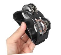 Vaguelly 4 Pièces Tambourine à Pied Double Rangée avec Grelots Métalliques Instrument de Percussion Musical Polyvalent pour Adultes Shaker Sonore Clair pour Scène Pratique et Enseignement