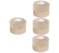 Vaguelly 4pièces Boîte à Dents Bois Pour Rangement Éléphant Souvenir De Dent De Lait Coffre Charmant Pour Garçons Et Filles