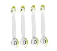 Vaguelly 4pièces Loquets De Sécurité Pour Garçon Fille Avec Double Bouton Verrous Autocollants Multipurpose Pour Réfrigérateurs Armoires Et Tiroirs Vert