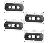 Vaguelly 4pièces Lot de Cassettes Audio Vierges avec Étui Transparent Enregistrement Musical Et Vocal DIY Rétro Surprises pour Fêtes Enseignement Et Messages Personnalisés