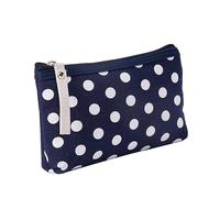Vaguelly 4Pièces Multifunctional Canvas Zippered Coin Purse Set Cute Dots Travel Toiletry and Makeup Pouch for Daily Use