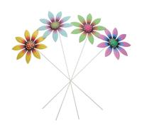 Vaguelly 4pièces Panneau De Pelouse Fleuri Métal Piquets De Jardin Décoratifs Accessoires De Décoration Extérieure pour Jardins Et Pelouses