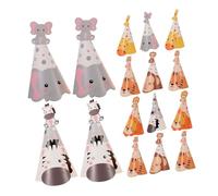 Vaguelly 5 Ensembles Chapeaux de Fête Garçon Fille Cone Papier Thème Jungle Animaux Couronnes Animales Colorées Confortables et Faciles à Porter pour Garçon Fille