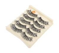 Vaguelly 5 Faux Cils Épaissis avec de Fausse et Courbure pour Maquillage de Scène Lashes Réutilisables et Confortables
