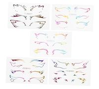 Vaguelly 5 feuilles Temporaires Autocollants pour Yeux Stickers Eyeliner et Filles Décoration de Maquillage Unique et