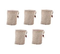 Vaguelly 5 Pièces à dry bag pochette de séchage pochette en filet à bulles pochette économiseur de filets moussants nettoyants sachet de exfoliant sisal Beige