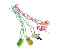 Vaguelly 5 pièces Collier Hawaïen avec Fleurs et Animaux Tropicaux Décorations de Fête Plage Luau Accessoires Uniques pour Événements Tropicaux