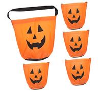 Vaguelly 5 pièces Halloween Pumpkin Gift Bags Set Reusable Candy Pouches with Festive Design Practical Treat Storage for Party and Festival Gifts