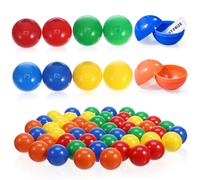 Vaguelly 50 Pièces Boules de Loterie Creuses pour Fête Boules Ouvrables Plastique Colorées Vert Bleu Jaune pour Activités de Tombola et Jeux de Noël