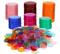 Vaguelly 500 Jetons de Bingo Ronds Transparents en Plastique, 19 Mm, 5 Couleurs Fournitures pour Jeu de Bingo, Marqueurs de Comptage Polyvalents pour Classes, Fêtes et Carnavals