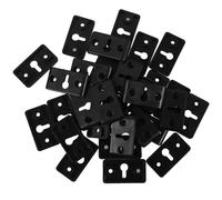 Vaguelly 50pcs Crochets pour Boîte à Son en Plastique Noir, Résistance à l'usure la Rupture, Supports Muraux pour Enceintes Surround Espacement des Trous de 28mm