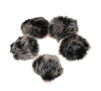 Vaguelly 5pcs Bonnet de Micro en Fausse Fourrure Noire Design Coupe-vent Léger pour Enregistrement en Extérieur et Diffusion en Direct Bruit