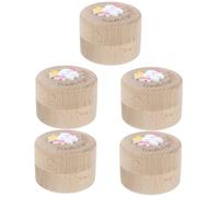 Vaguelly 5pièces Boîte à Dents Bois Sculptée Pour Rangement Sécurisé Et Élégant Pour Dents De Lait Souvenir Unique Pour Garçons Et Filles