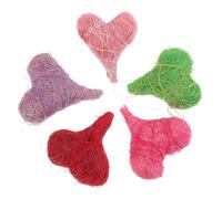 Vaguelly 5pièces Boule De Rotin Ornements De Cœur Décorations De Boîte-Cadeau Ornements De Coffret Cadeau Forme De Cœur