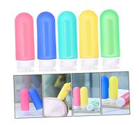 Vaguelly 5pièces Flacons De Voyage Silicone Souple Anti-fuites Ensemble De Contenants Pour Produits De Toilette Petite Portable