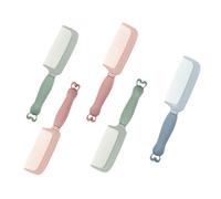 Vaguelly 5pièces Peigne Cartoon Lapin Anti-statique Peigne Coiffure Silicone Pour Garçon Fille Adultes Démêlant Doux Léger Et Portable Set Couleur Nordique Vert Rose Bleu