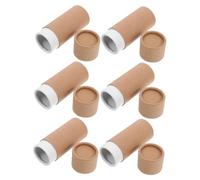 Vaguelly 6 Pièces Boîte d' de bouteille d'huile essentielle boîte à café restaurer Boîtes vides de thé tubes en carton de parfum récipient tubulaire Papier Kaki