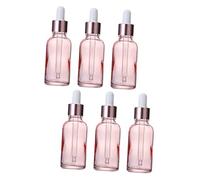 Vaguelly 6 Pièces Bouteilles Verre Pipettes Lot de Flacons à Huile Essentielle avec Couvercle Rose pour Voyage et Diy Parfum