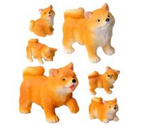 Vaguelly 6 Pièces Figurines de Chiens Miniatures Résine de Statues pour Décoration de Jardin Ornements de Jardin Résine pour Créer Un Mini Monde Animalier pour et Famille