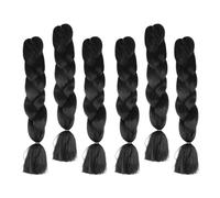 Vaguelly 6 pièces Perruque Tresse Africaine Fils Haute Température Extensions de Cheveux Stylées pour Occasions et Fêtes