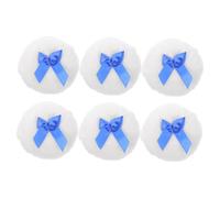 Vaguelly 6 Pièces Puff Pads Makeup Fluffy Plush Powder Puff With Bow Handle Soft Applicator For Body Powder And Gentle Skin Care Portable For Travel