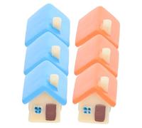 Vaguelly 6 Pièces Set de Figurines Maison Miniature Résine Résistante Décorations Micro Paysage pour Jardin de Fées Ornements Compatibles avec Pots de Plantes et Maisons de Poupée DIY