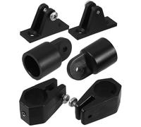 Vaguelly 6 Pièces Support de Fixation pour Housse Bimini de Bateau, Noir | Kit Glissière et Embout, Plastique Léger et Robuste, Installation Facile pour Toit de Yacht Style Aléatoire