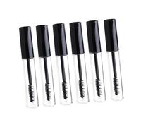 Vaguelly 6 Pièces Tubes Vides de Mascara avec Bouchon Noir pour Crème Cils Flacons Transparents Réutilisables Bouteilles Cosmétiques Portables pour Voyage et DIY