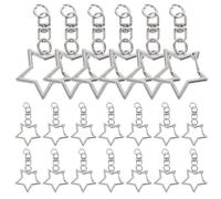 Vaguelly 60 Pièces Fermoirs Pivotants en Métal Forme Étoile Argentée, Alliage de Zinc, Résistants la Casse, Faciles à Ouvrir, pour Fabrication de Porte-clés et Lanières