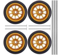 Vaguelly 64 Roues en Caoutchouc Pneus Or Dix Branches Ensemble 1 Pièce pour Modèles Réduits Garçon et Filles