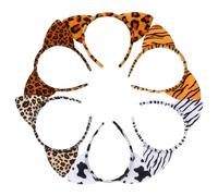 Vaguelly 6pièces Bandes Oreilles De Chat Pour Déguisement De Fête Pour Filles Et Garçon Fille Sérigraphie Léopard