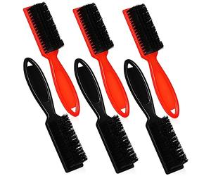 Vaguelly 6pièces Brosse De Barbier Noire Et Rouge Pour Coupe Cheveux Professionnelle Accessoires Coiffure Homme Portable Soies Nylon Souples Salon Et Usage Personnel