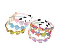 Vaguelly 6Pièces Heart Shaped Sequin Hairbands For Party Favors And Photo Props Adorable Head Decor For