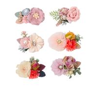 Vaguelly 6pièces Pince Cheveux Fleur Artificielle Lot De Barrettes Fleurées Épingle Cheveux Fille Mariage