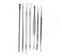 Vaguelly 7 Pièces outils d'extraction Outils d'élimination de boutons Outils de suppression de points blancs trousse soin du visage Retrait des points noirs extracteur de comédons Silver
