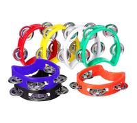 Vaguelly 7 Pièces Tambourin pour Garçon Fille Plastique Coloré Demi-Lune Instruments de Percussion à Main avec Grelots Musical Éducatif pour Fête et Jeu
