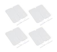 Vaguelly 8 Patchs de Massage Rectangulaires Réutilisables 5x10 Cm en Tissu Non Tissé Blanc Compatibles Stimulateurs Musculaires Flexibles pour Physiothérapie