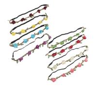 Vaguelly 8 Pièces Bandeaux Floraux Bohème Élastiques pour Femmes et Filles Couronnes de Fleurs Romantiques pour Mariage Demoiselles Honneur et Festivals Accessoires Légers et Confortables
