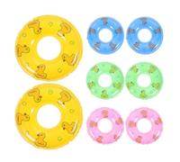 Vaguelly 8 pièces Bouée Gonflable Mini Anneaux de Natation pour Garçon Fille Accessoires de Photographie Idéaux pour Plage la Piscine Activités Extérieures Couleurs Attrayantes Bleu Rose