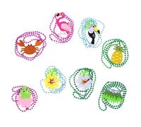 Vaguelly 8 pièces Collier Hawaïen avec Pendentifs Tropicaux Décoration de Plage Accessoire de Fête Été Bijoux Colorés pour Célébrations Tropicales et Thèmes Hawaïens