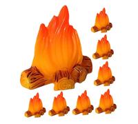 Vaguelly 8 pièces Décorations Miniatures de Feu de Camp Résine Ornement Créatif de Fausse Flamme pour Décoration de Fête et Camping Surface Lisse et Résistante Modèle pour Patio et