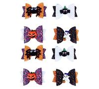 Vaguelly 8 pièces Halloween Hair Clips Bowknot Style Spider Pumpkin Ghost Headdress For Costume Party Accessory